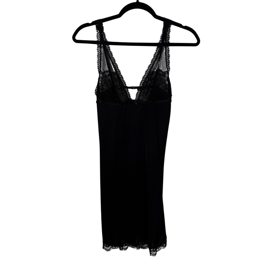 Victoria's Secret Black Sheer Floral Lace Chemise Slip Dress Coquette Whimsigoth